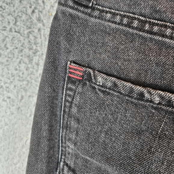 BDG Womens Black All Cotton Distressed Denim Mini Skirt Sz M Raw Hem Button Up - Picture 9 of 11